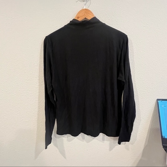 Abercrombie and Fitch black rubbed mock neck long sleeve top size xlarge - Picture 2 of 7
